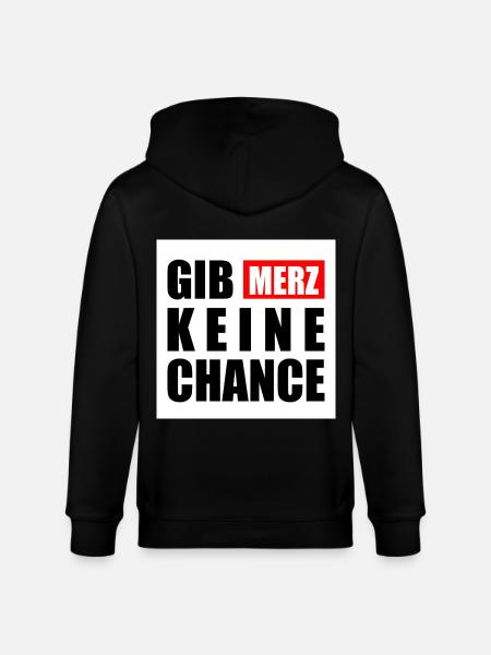 gib merz keine chance - Stanley/Stella Unisex Bio-Kapuzenjacke CULTIVATOR  - Schwarz