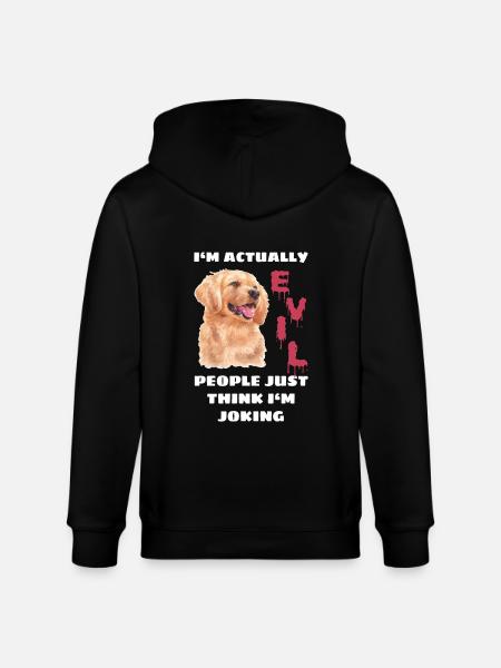 Nasty Golden Retriever - Stanley/Stella CULTIVATOR  Unisex Organic Hooded Jacket - black