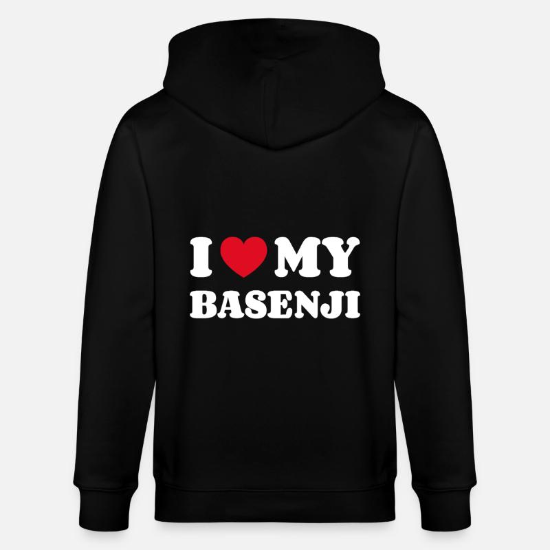 J’aime mon Basenji - Veste à capuche bio CULTIVATOR Stanley/Stella Unisexe - noir