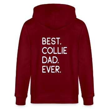 Collie Longhair Collie - Stanley/Stella CULTIVATOR  Unisex Organic Hooded Jacket - burgundy - Back - Anna (173cm)