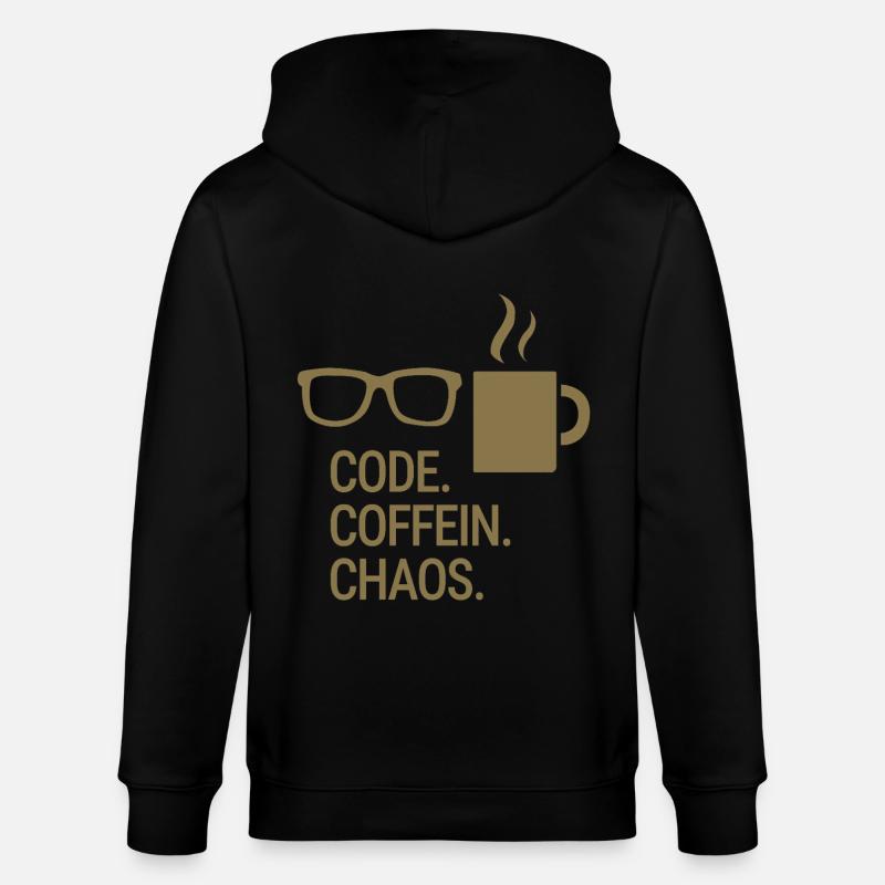 Code. Coffein. Chaos. - Stanley/Stella Unisex Bio-Kapuzenjacke CULTIVATOR  - Schwarz