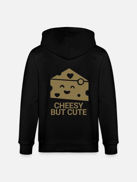Cheesy but cute - Stanley/Stella CULTIVATOR Unisex Organic Hooded Jacket - black