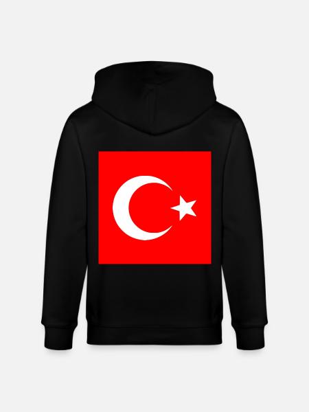 Turkije - Turkse vlag - Stanley/Stella Uniseks bio-ziphoodie CULTIVATOR  - zwart