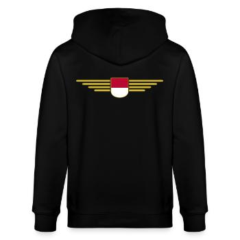 Indonésie Jakarta Fan Outfit Design T Shirt - Veste à capuche bio CULTIVATOR Stanley/Stella Unisexe - noir - Dos - Anna (173cm)