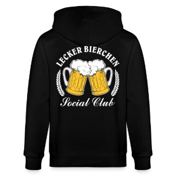 Lecker Bierchen Social Club Lustiges Biertrinker - Stanley/Stella Unisex Bio-Kapuzenjacke CULTIVATOR  - Schwarz - Hinten - Anna (173cm)