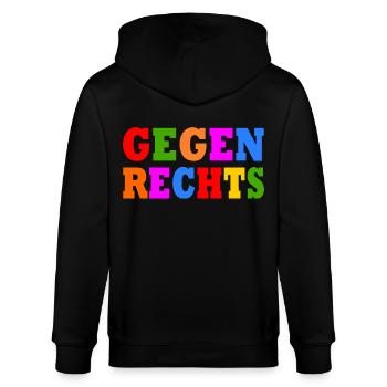 Gegen rechts - Stanley/Stella Unisex Bio-Kapuzenjacke CULTIVATOR  - Schwarz - Hinten - Anna (173cm)