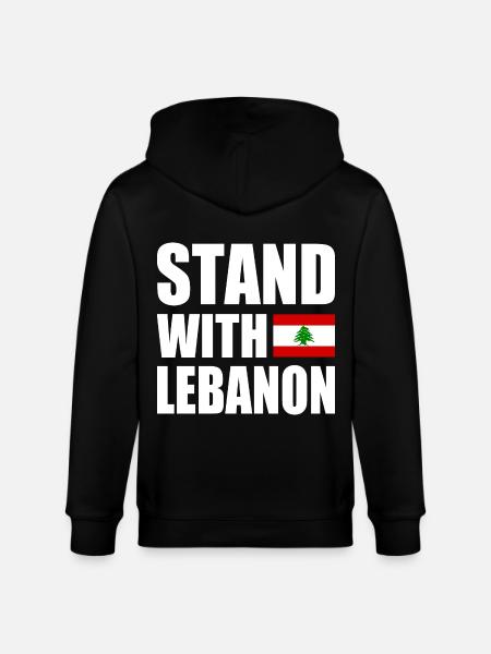 STAND WITH LEBANON - Stanley/Stella CULTIVATOR Unisex Organic Hooded Jacket - black
