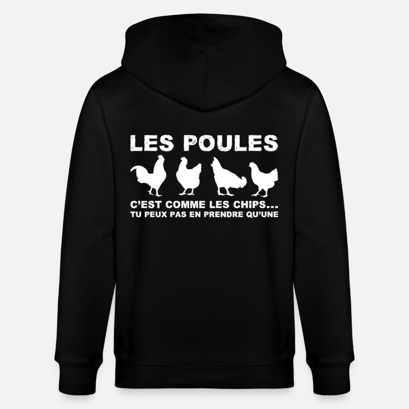 chickens are like chips - Stanley/Stella CULTIVATOR  Unisex Organic Hooded Jacket - black