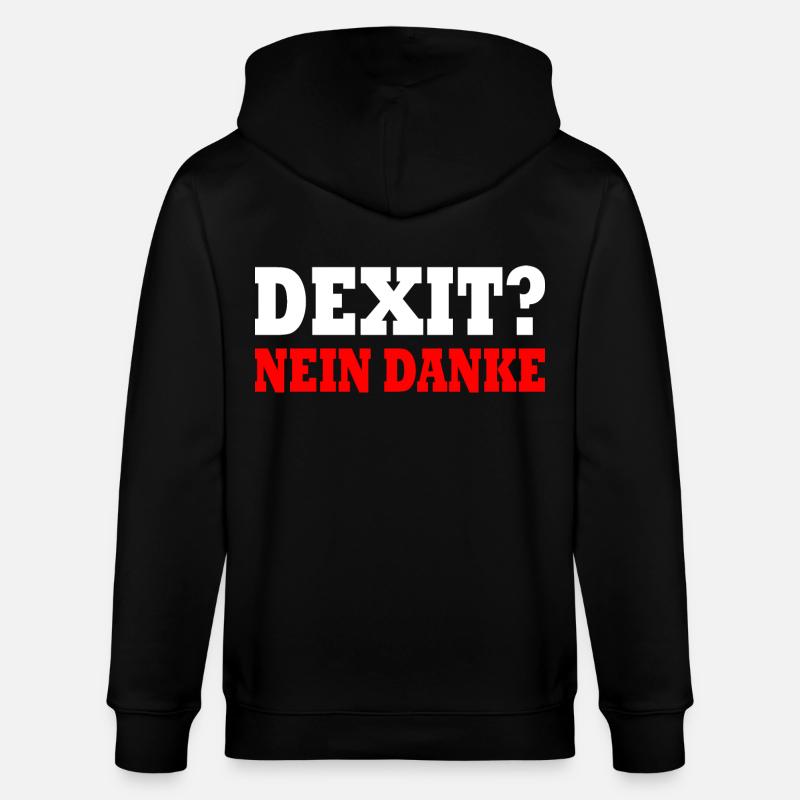 Dexit no thanks - Stanley/Stella CULTIVATOR  Unisex Organic Hooded Jacket - black