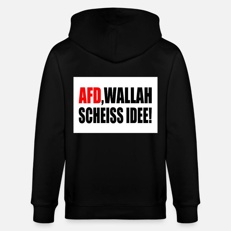 Afd wallah scheiss idee - Stanley/Stella Unisex Bio-Kapuzenjacke CULTIVATOR - Schwarz