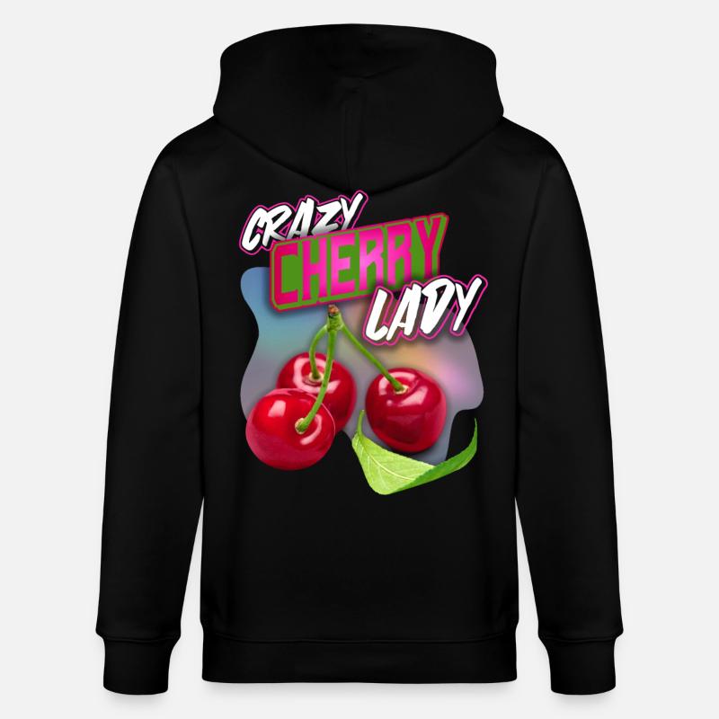 Crazy Cherry-Fruit Cherry Dicton amusant - Veste à capuche bio CULTIVATOR Stanley/Stella Unisexe - noir