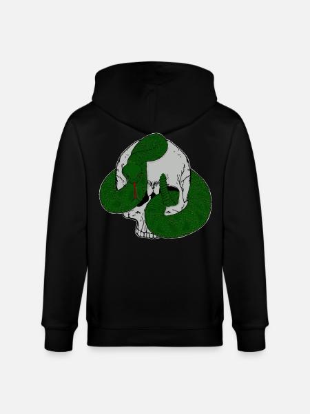 Ratel snake skull - Stanley/Stella CULTIVATOR Unisex Organic Hooded Jacket - black