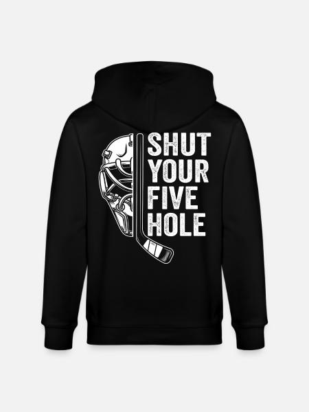 shut your five hole - Stanley/Stella CULTIVATOR Unisex Organic Hooded Jacket - black