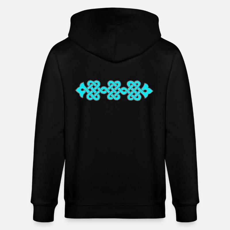 ornement complexe, turquoise - Veste à capuche bio CULTIVATOR Stanley/Stella Unisexe - noir