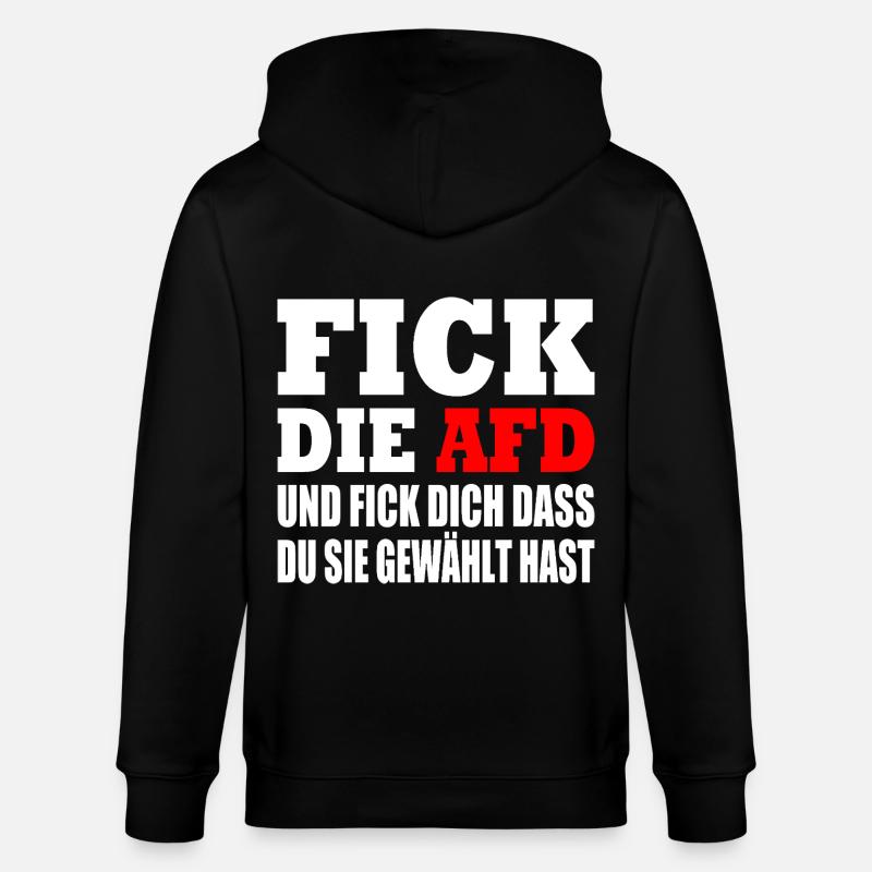 fick die afd - Stanley/Stella Unisex Bio-Kapuzenjacke CULTIVATOR  - Schwarz