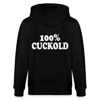 cuckold - Stanley/Stella Unisex Bio-Kapuzenjacke CULTIVATOR  - Schwarz - Hinten - Anna (173cm)