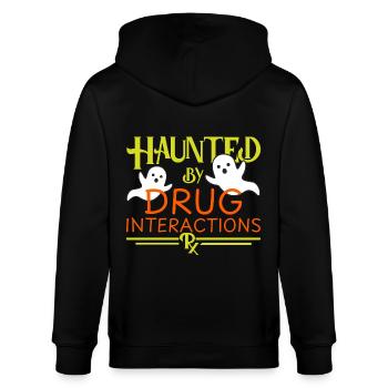Pharmacie Halloween | Hanté - Veste à capuche bio CULTIVATOR Stanley/Stella Unisexe - noir - Dos - Anna (173cm)