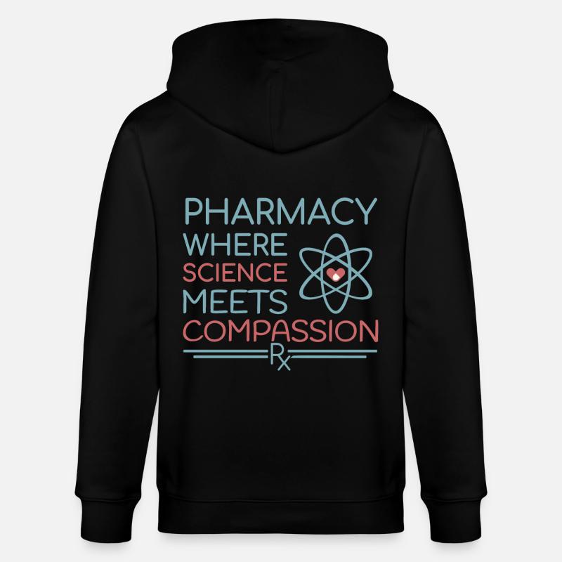 Pharmacy where science meets compassion - Stanley/Stella CULTIVATOR  Unisex Organic Hooded Jacket - black