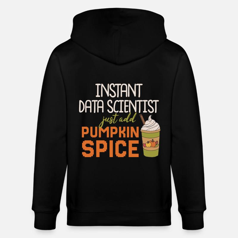 Data Scientist Thanksgiving Pumpkin Spice - Stanley/Stella CULTIVATOR  Unisex Organic Hooded Jacket - black