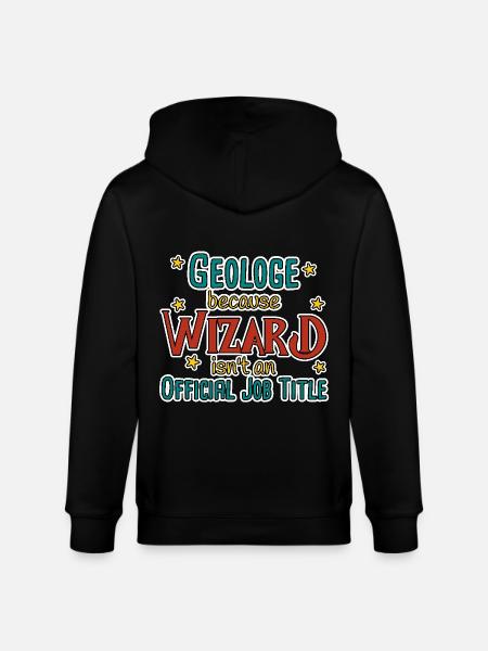 Geologist Wizard Geology - Stanley/Stella CULTIVATOR Unisex Organic Hooded Jacket - black