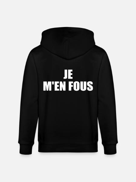 je m'en fous - Veste à capuche bio CULTIVATOR Stanley/Stella Unisexe - noir