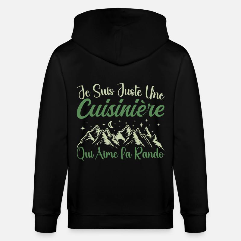 Cuisinière aventurier passionnée de Randonnée - Veste à capuche bio CULTIVATOR Stanley/Stella Unisexe - noir