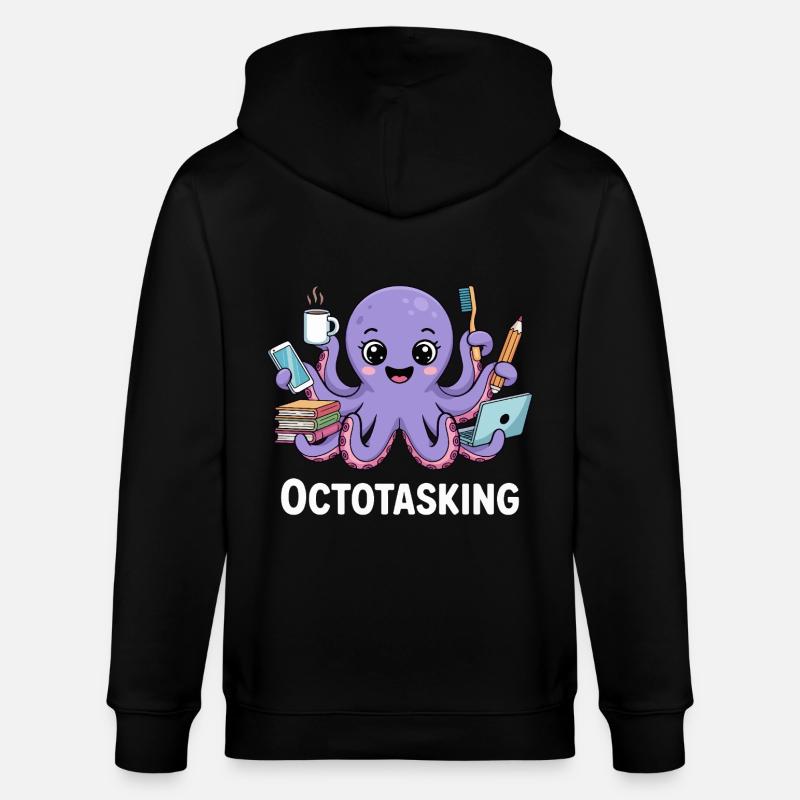 Octotasking Krake im Multitasking Modus - Stanley/Stella Unisex Bio-Kapuzenjacke CULTIVATOR - Schwarz