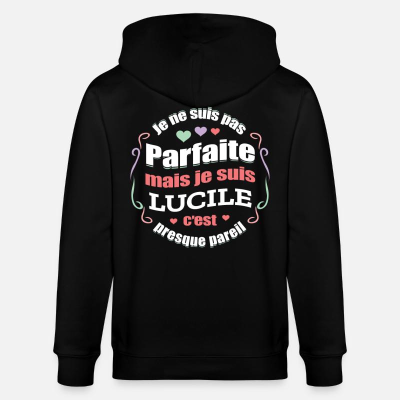 LUCILE PARFAITE - PRENOM LUCILE - Veste à capuche bio CULTIVATOR Stanley/Stella Unisexe - noir