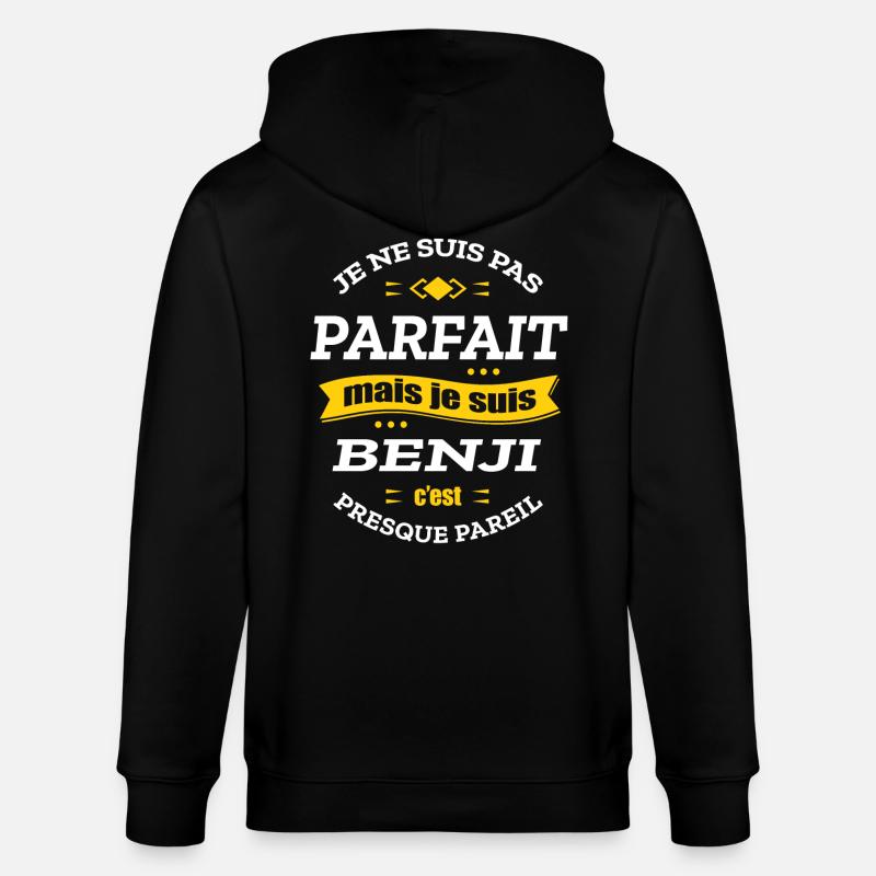 BENJI PARFAIT - PRENOM BENJI - Veste à capuche bio CULTIVATOR Stanley/Stella Unisexe - noir
