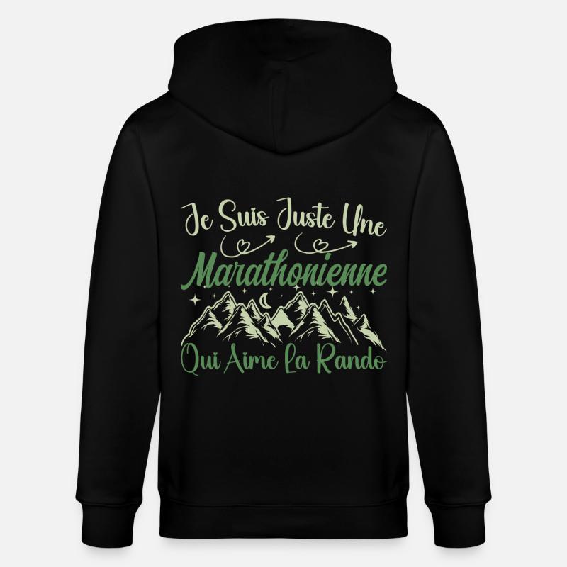 Marathonienne aventurier passionnée de Randonnée - Veste à capuche bio CULTIVATOR Stanley/Stella Unisexe - noir
