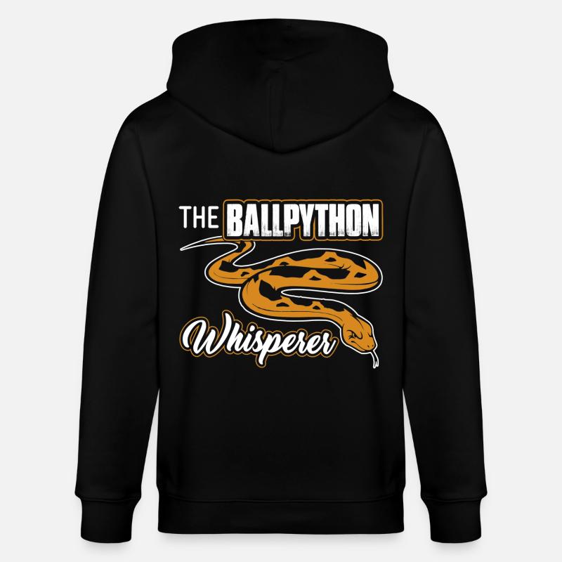 The Ball Python Whisperer - Stanley/Stella CULTIVATOR  Unisex Organic Hooded Jacket - black