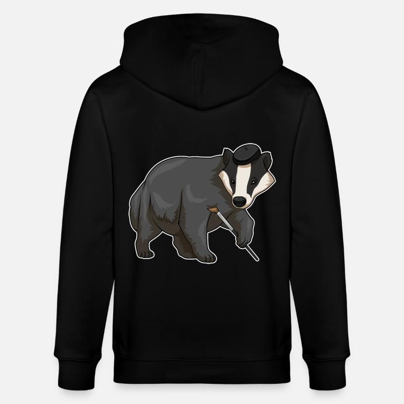 Honigdachs Malen Pinsel - Stanley/Stella Unisex Bio-Kapuzenjacke CULTIVATOR  - Schwarz