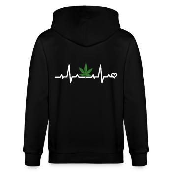 ECG de feuille de cannabis - Veste à capuche bio CULTIVATOR Stanley/Stella Unisexe - noir - Dos - Anna (173cm)