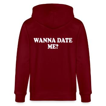 wanna date me - Stanley/Stella CULTIVATOR  Unisex Organic Hooded Jacket - burgundy - Back - Anna (173cm)