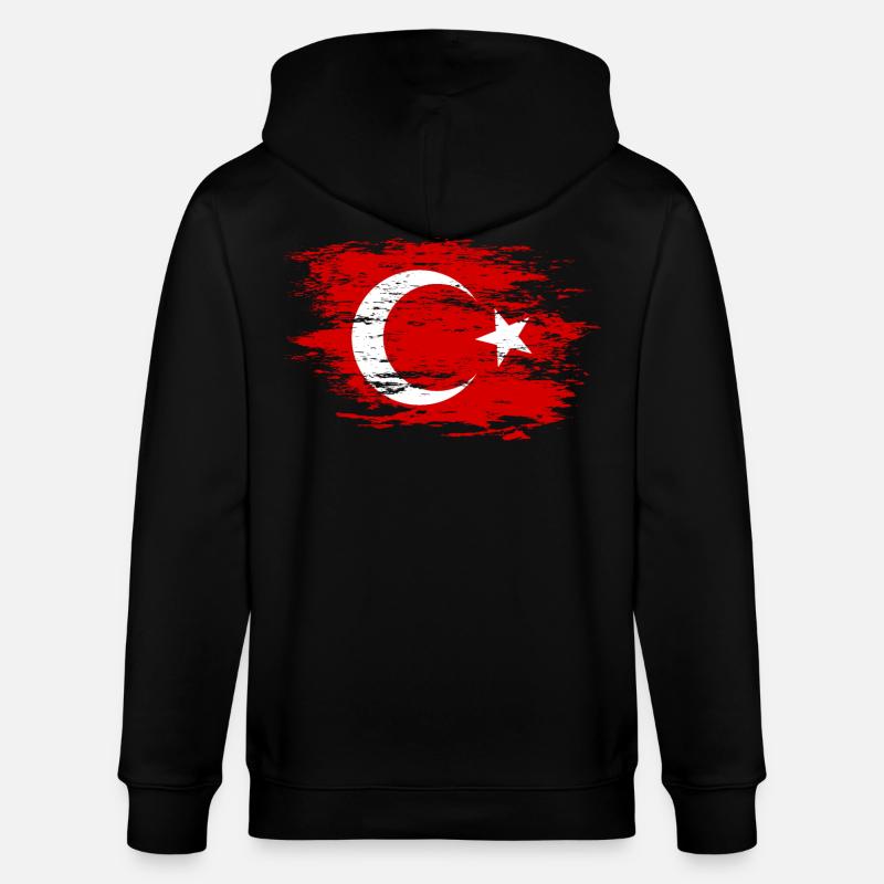 Drapeau de la Turquie utilisé - Veste à capuche bio CULTIVATOR Stanley/Stella Unisexe - noir
