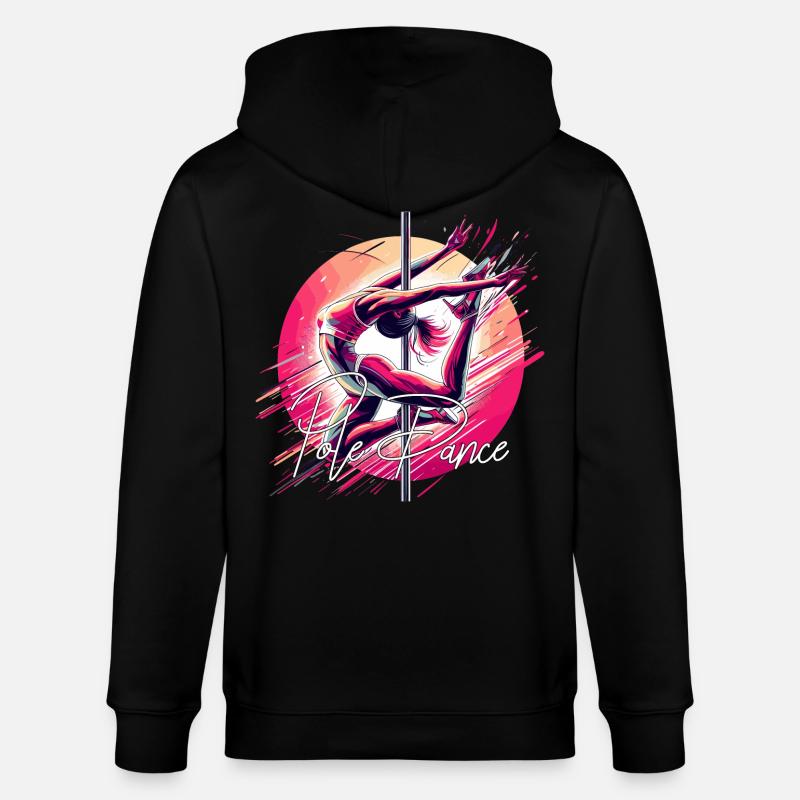 Pole Dance Dynamics pink gift - Stanley/Stella CULTIVATOR  Unisex Organic Hooded Jacket - black