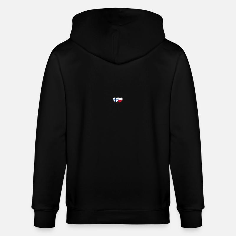 Finlande Pologne Drapeau Cœur - Veste à capuche bio CULTIVATOR Stanley/Stella Unisexe - noir