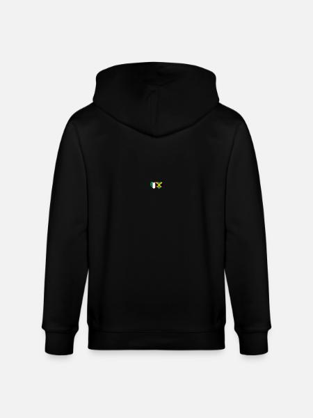 Italy Jamaica Flag Heart - Stanley/Stella CULTIVATOR  Unisex Organic Hooded Jacket - black