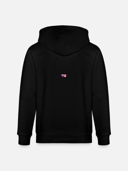 Slovenia Canada Flag Heart - Stanley/Stella CULTIVATOR Unisex Organic Hooded Jacket - black