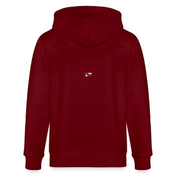 Serbie Bulgarie Drapeau Cœur - Veste à capuche bio CULTIVATOR Stanley/Stella Unisexe - bordeaux - Dos - Anna (173cm)