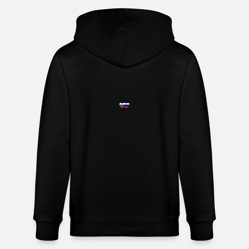 Bulgarie Russie Drapeau Cœur - Veste à capuche bio CULTIVATOR Stanley/Stella Unisexe - noir