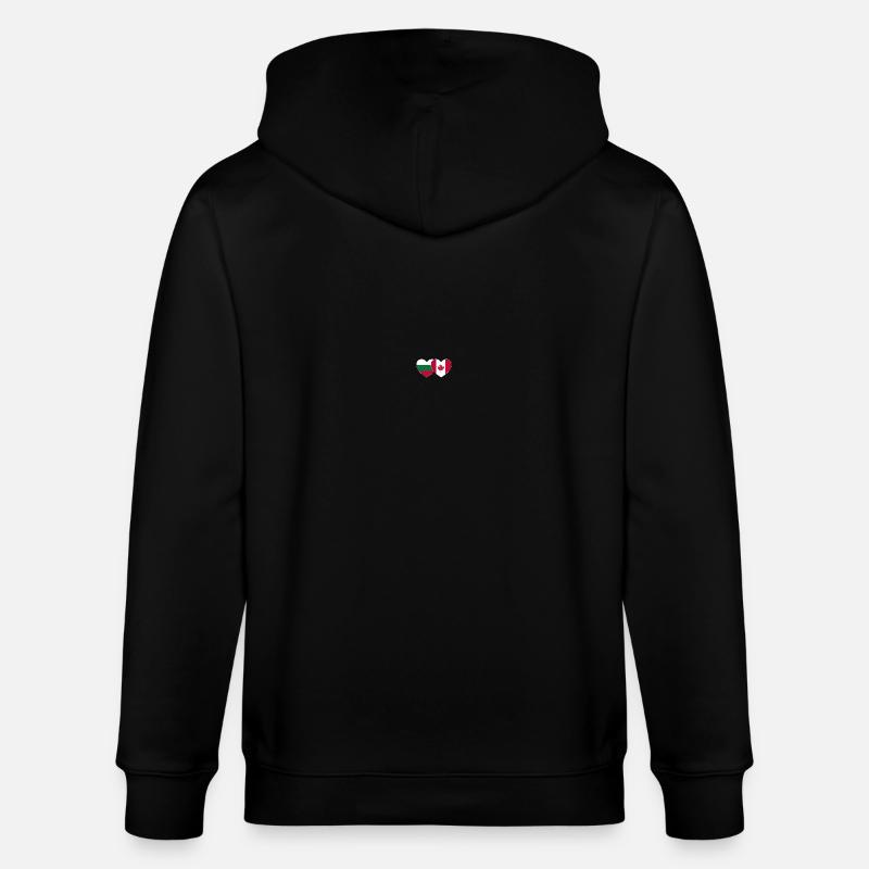 Bulgarie Canada Flag Heart - Veste à capuche bio CULTIVATOR Stanley/Stella Unisexe - noir
