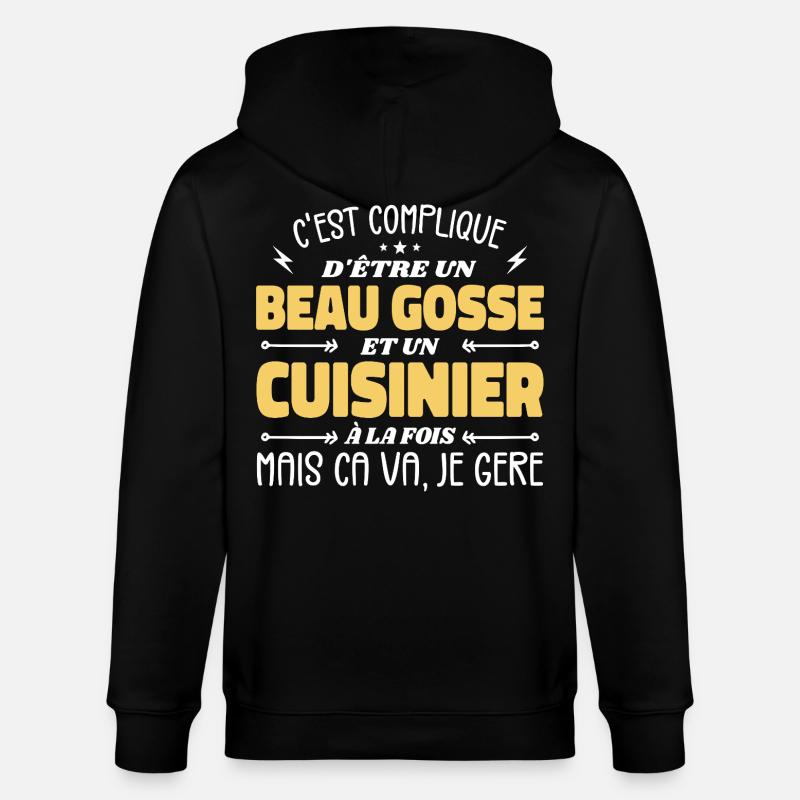 Schöner Mann Koch - Stanley/Stella Unisex Bio-Kapuzenjacke CULTIVATOR  - Schwarz