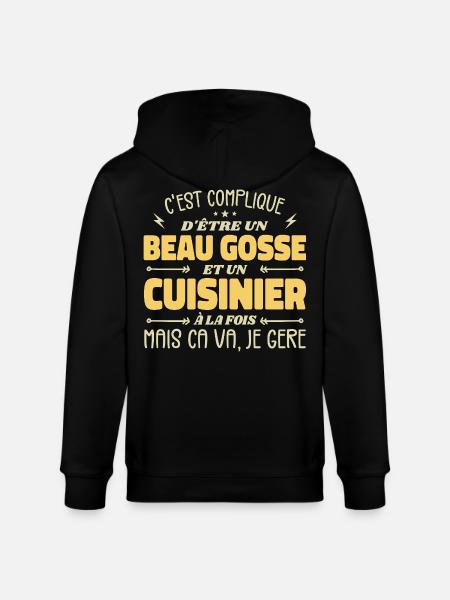 Handsome Man Cook - Stanley/Stella CULTIVATOR  Unisex Organic Hooded Jacket - black