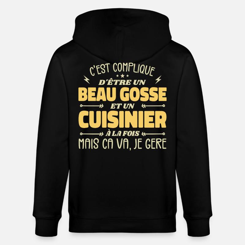 Schöner Mann Koch - Stanley/Stella Unisex Bio-Kapuzenjacke CULTIVATOR  - Schwarz