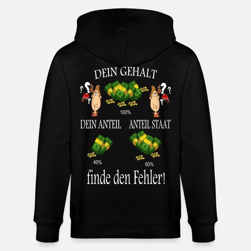 Finde den Fehler ! - Stanley/Stella Unisex Bio-Kapuzenjacke CULTIVATOR  - Schwarz