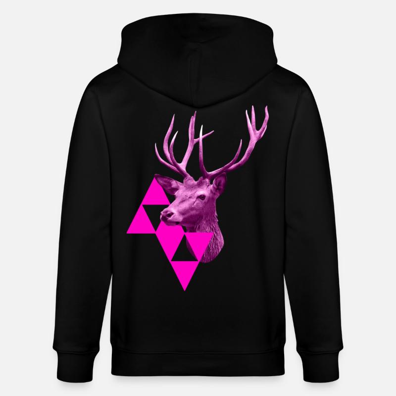 pinker Hirsch - Stanley/Stella Unisex Bio-Kapuzenjacke CULTIVATOR  - Schwarz