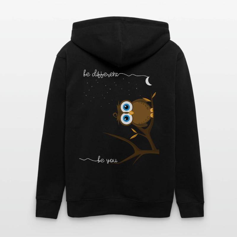 Eule be different be you Geschenkidee Stanley/Stella Unisex Bio-Kapuzenjacke CULTIVATOR 