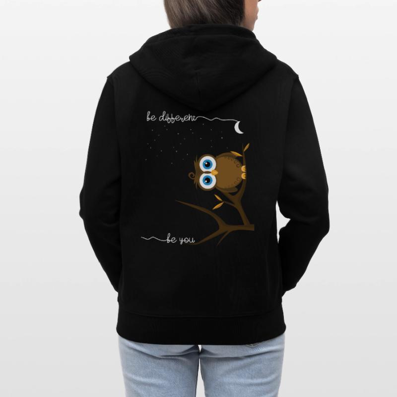 Eule be different be you Geschenkidee Stanley/Stella Unisex Bio-Kapuzenjacke CULTIVATOR 