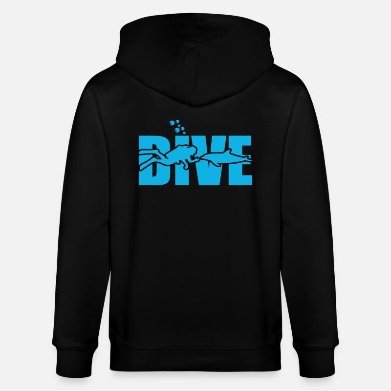 dive diving - Stanley/Stella Unisex Bio-Kapuzenjacke CULTIVATOR  - Schwarz